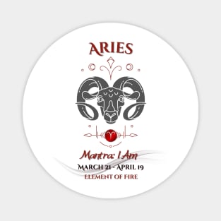 Zodiac Aries Mantra Magnet